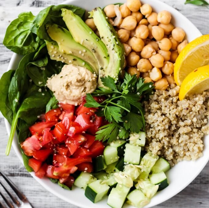 Chickpea and Avocado Salad with Lemon-Tahini Dressing